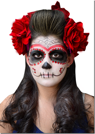 fotos de maquillajes de Catrina y calavera mexicanas día de los muertos